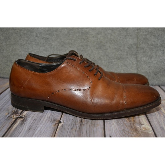 Fratelli Rossetti Shoes Mens 7 Brown Leather Cap Toe Oxford Dress Made Italy